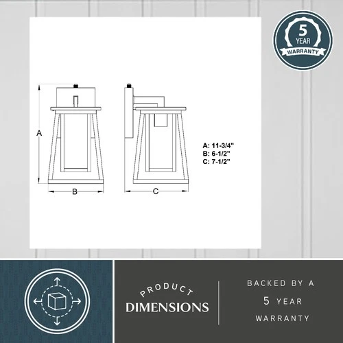 Vaxcel Lighting T0607 Blackwell 12" Tall Outdoor Wall Sconce - Black - Picture 7 of 10