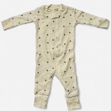 Quincy Mae Organic Cotton Zip Romper – 0–3 Months – Cactus Print