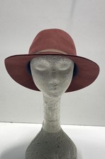 Goorin Brothers Women's Hat Red Solid 100 Wool Fedora Large Lise Meitner
