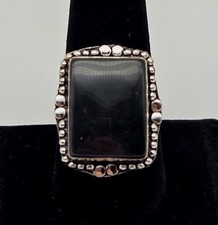 Black Onyx Gemstone Handmade Sterling Silver Plated Fashion Tribal Ring Size 9.5