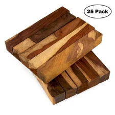 Cocobolo Wood Pen Blank, Multi-Toned, 3/4" x 3/4" x 5", Pack of 25, Legacy