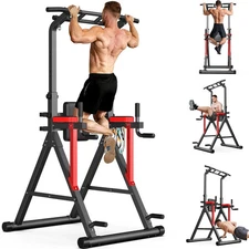 Indoor Pull Up Bar Power Tower Dip Station Strength Training Equipment Home Gym
