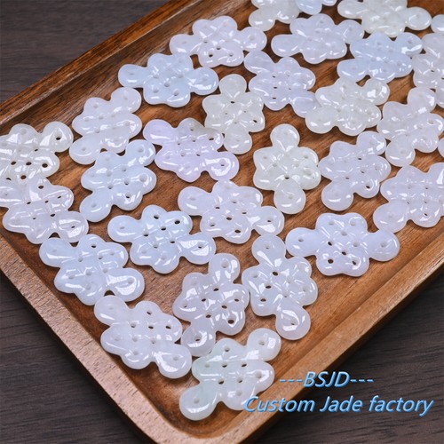 15mm Chinese knot Grade A Jade Burma jadeite Beads Perle Myanmar Jadeite - Picture 4 of 6
