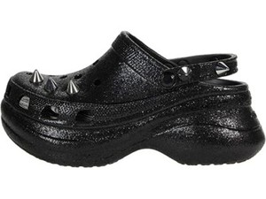 black sparkly crocs