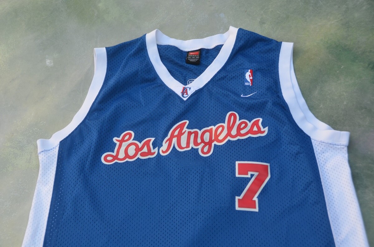 極美品 NIKE NBA CLIPPERS 7 ODOM オール刺繍Jersey Vintage Nike Team Los Angeles Clippers Lamar Odom Jersey #7
