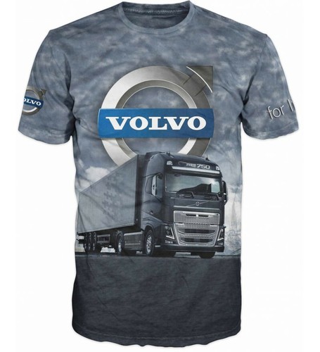 T-shirt imprimé effet 3D logo à l'avant et à l'arrière VOLVO camion conducteur T-shirts 0050 - Photo 1/3