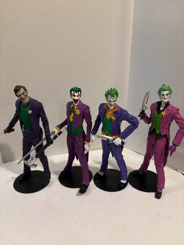 Mcfarlane Dc Multiverse Loose Joker lot of (9) Deadly Duo, Rebirth, Arkham, more