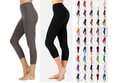 HIGH WAISTED LEGGINS YOGA PANTS COTTON SPANDEX 3/4 CAPRI LENGTH S-XL PLUS 1X-3X