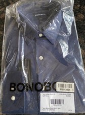 Bonobos Tech ButtonDown long Slv Dress Shirt Navy-Mxreg Med. Slim Fit New V574-