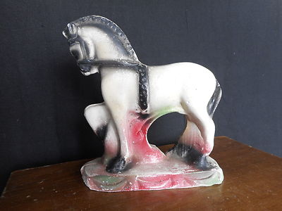 Vintage Carnival Chalkware Horse Figure Circus Fair Prize Paint Plaster