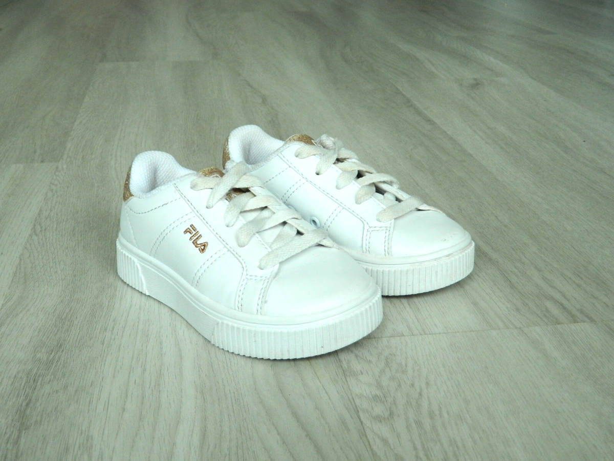 FILA Panache Girls Trainers White Gold Size Infants /26 UK