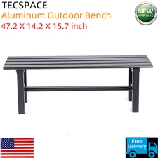 Ginkman 47.2x14.2x15.7 inch Aluminum Outdoor Bench for Park Garden Patio Lounge
