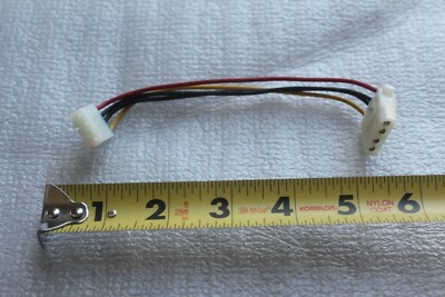 HDD Hard Drive Power Connector (4pin Molex) Cable 1:1 pin to pin 5inch - US SHIP