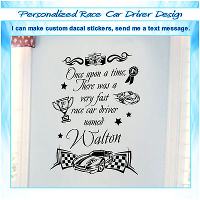 Custom Personalized Name Race Car Driver Wall Decor Art Vinyl Sticker ...