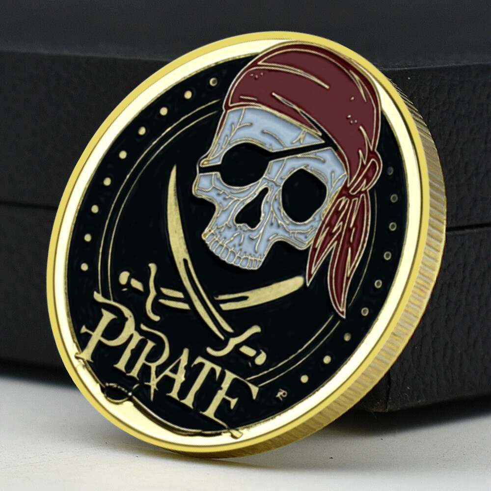 France Pirates of The Caribbean Golden Challenge Coin Metal Crafts Collect Medal