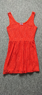 Sommerkleid Damen AjC, rot,Gr.38, Lochstickerei, chic für junge Mädchen