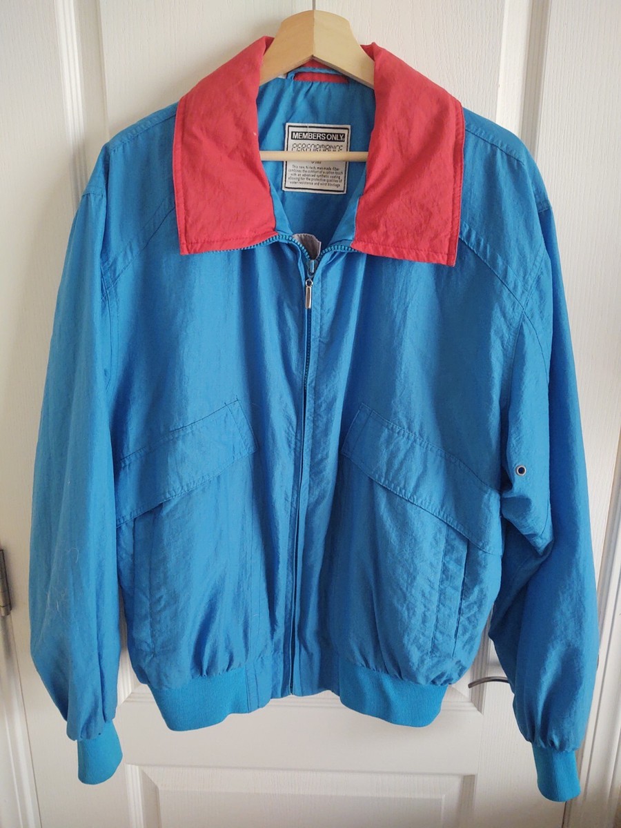 MIKADO バンダナ hood members only Vintage Members Only Jacket With Hood L Red Blue Wind Breake | eBay