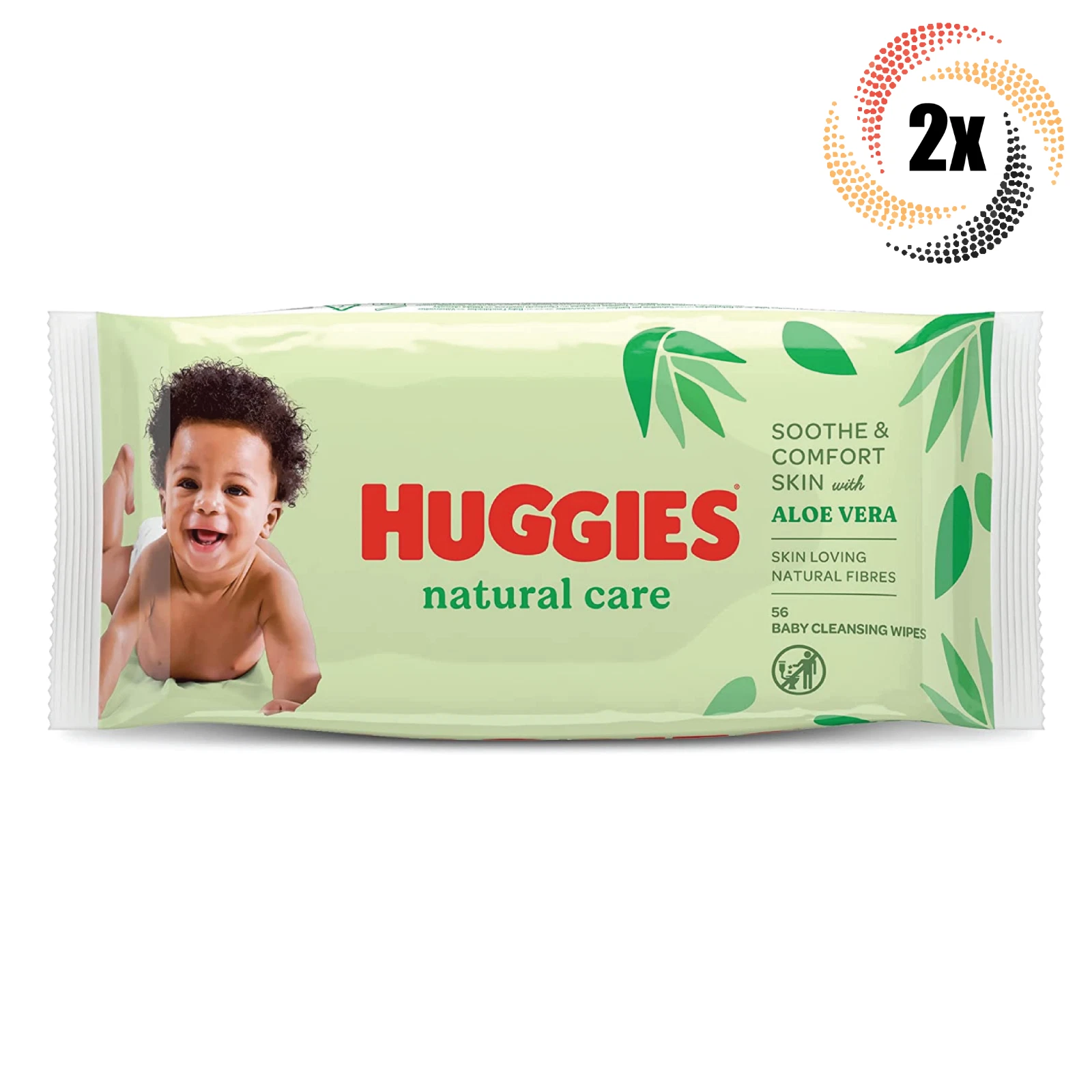 2x Packs Huggies Baby Wet Wipes Natural Care Aloe Vera | 56 Wipes Per Pack
Opens in a new window or