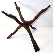 HUGE 24" Hand-Carved Wood Interlocking/Folding Alligator BOWL HOLDER/PLANT STAND