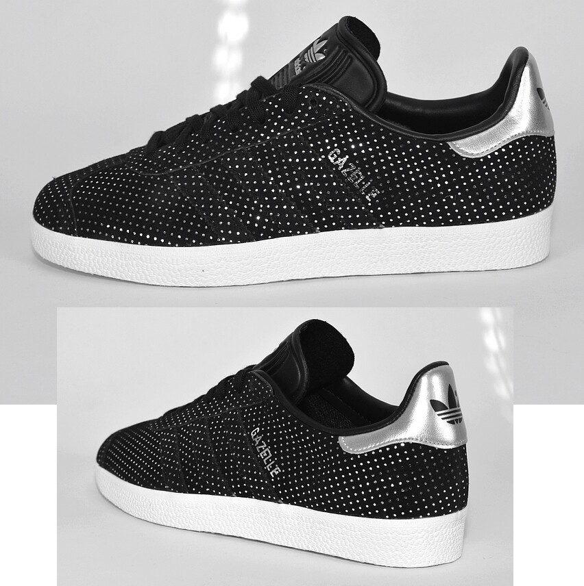 Sneakers Leather Shoes Glitter Black 