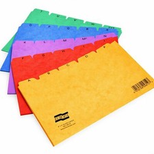 Exacompta Europa Guide Record Index Cards - A-Z - Pack of 5 Colours - 2 Sizes