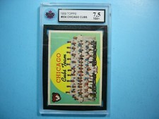 1959 TOPPS MLB BASEBALL CARD #304 CHICAGO CUBS TEAM CHECKLIST KSA 7.5 NM+ GL