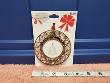 Studio Decor Christmas Ornament Frame 2021 Gold Hearts Circle Frame Ornament 3"