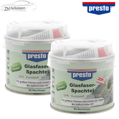 2x presto Glasfaserspachtel 2K Spachtelmasse inkl Härter 250g