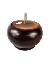 3" Turned Bun Dark Cherry Tapered Furniture Wood Legs 5/16" Bolt - Set of 4