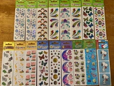 17 Pages of Vintage LOT NEW Sandylion Stickers Mixed Themes 