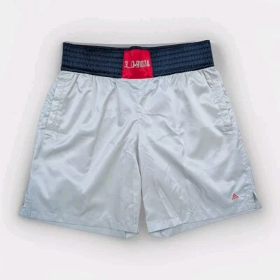 ADIDAS NEU Glanz Nylon Boxing Shorts XL Sport Vintage beige Muay Thai Retro Rar - Bild 1 von 4