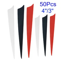 50Pcs 3inch /4inch Archery Arrow Vanes Rubber Fletches Shield Fletching Bow DIY