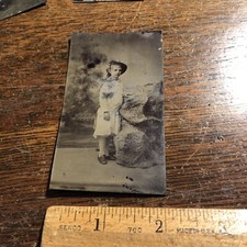 Antique Tintype Victorian Girl Child Civil War Era Photo Photograph