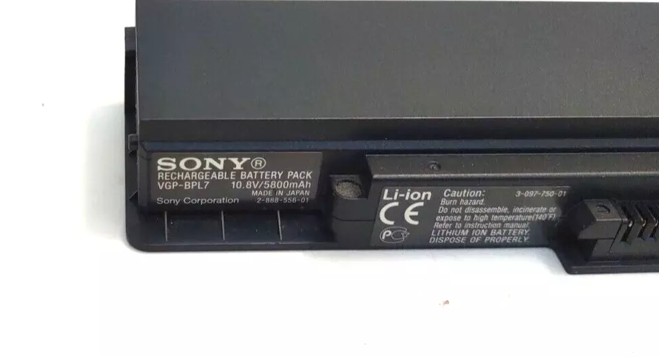 Sony VGP-BPL7 Battery 10.8v 5800 mAh Li-ion Genuine OEM Original - Image 2 of 3