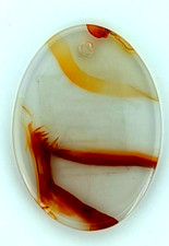 30x22mm Agate Flat Oval Cabochon Drilled AAA Loose Untreated, Unheated