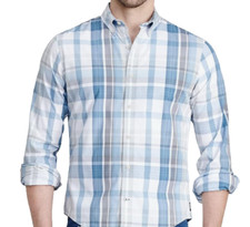 Mans Size M - IZOD Woven Plaid Button-Up Long Sleeve