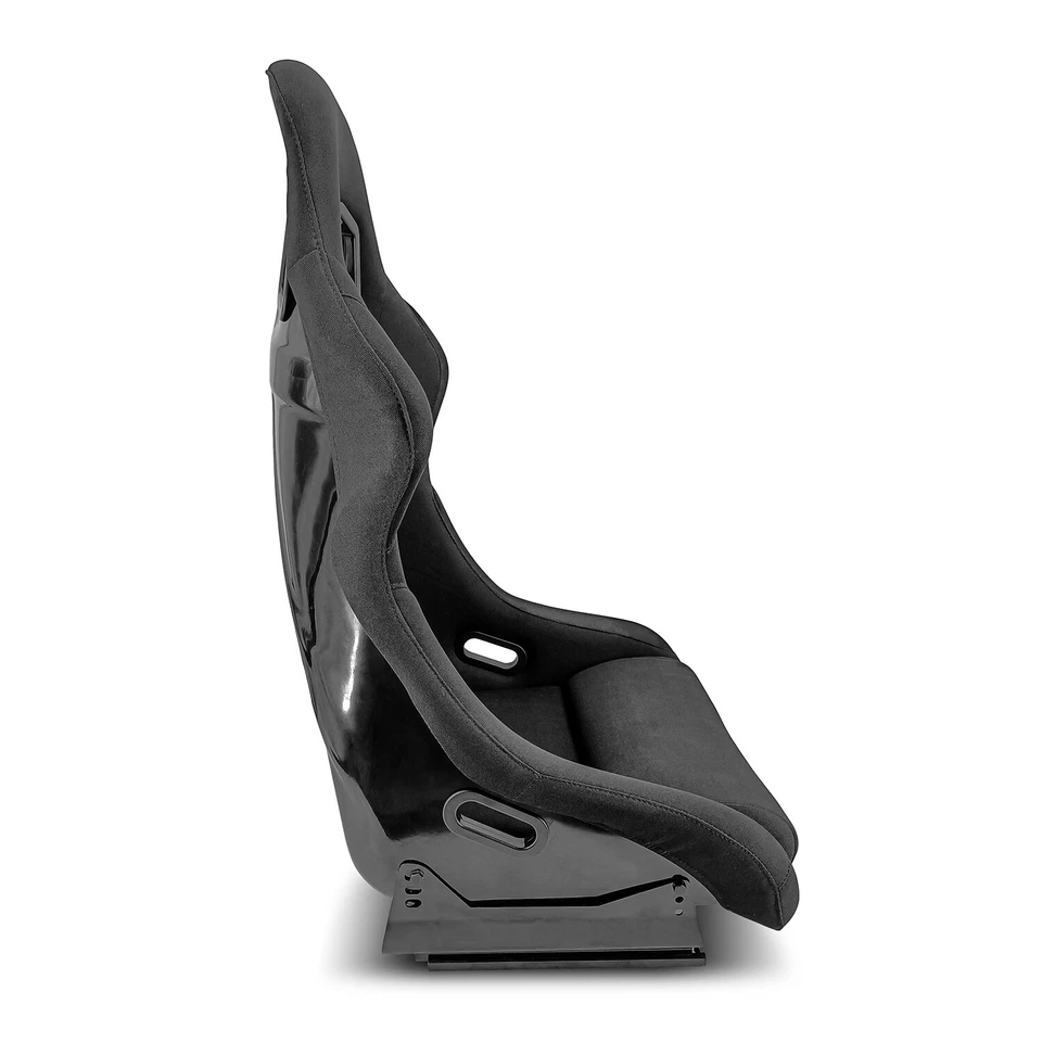 Universal Black Left/Right Large Wider Fabric Racing Seats Pair Car Seats - Image 4 of 4