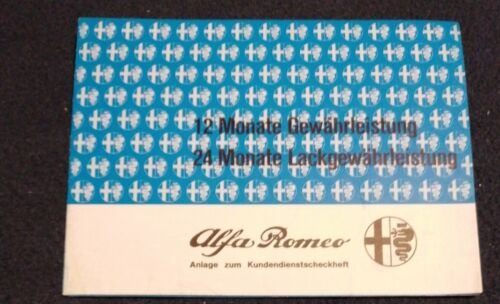 Installation Alfa Romeo carnet de chèques de service à la clientèle garantie de peinture - Photo 1/1