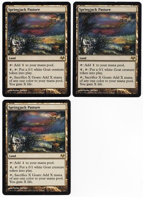 Springjack Pasture x3 3x 2008 Eventide Colorless Rare Land MTG LP AZ2