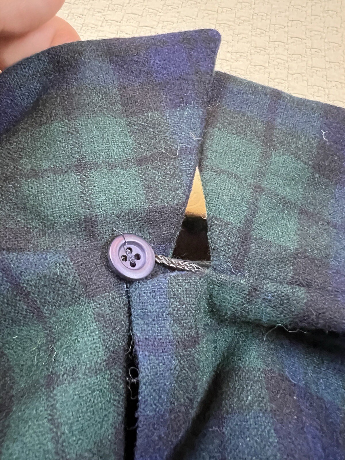 Pendleton Board Shirt Plaid Wool Loop Collar Vint… - image 10