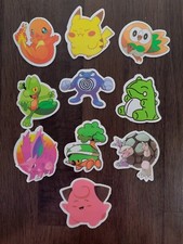 STICKERS x 10 Pok mon Anime Animation Various Cute Animal Sticker POK1