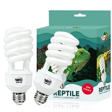 2 Pack UVA UVB Reptile Light 23W 5.0 UVB Bulb for Tropical and Sub Tropical R...