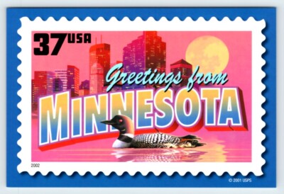 Greetings From Minnesota Big Letters Unposted 4x6 Postcard USPS SBP23