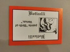 PERSPECTIVE Time Line Game 1992 card used BOTICELLI World History free shipping