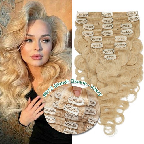 Double Weft 100% Remy Human Hair Extensions Full Head Extra Thick Clip In 8PCS - Picture 20 of 50