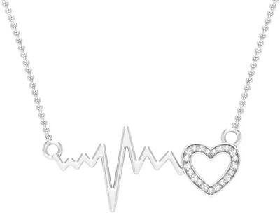 0.037Ct Round Cut Real Diamond Broken Heart Pendant Necklace 925 Sterling Silver