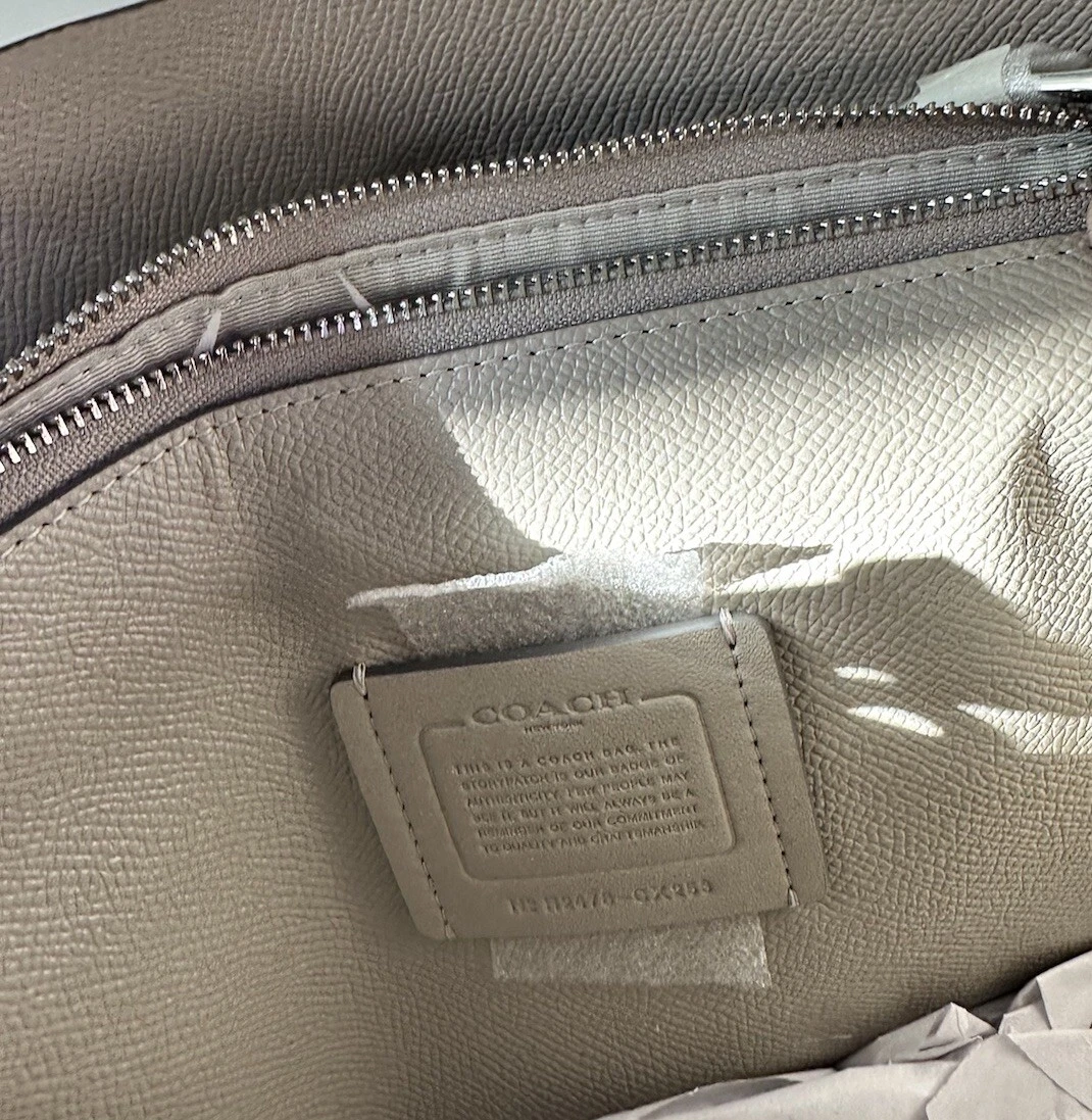 Borsa Coach CX253 Mollie Tote Bag 25 in pelle metallizzata doppia faccia argento!!️NUOVA CON ETICHETTE378$