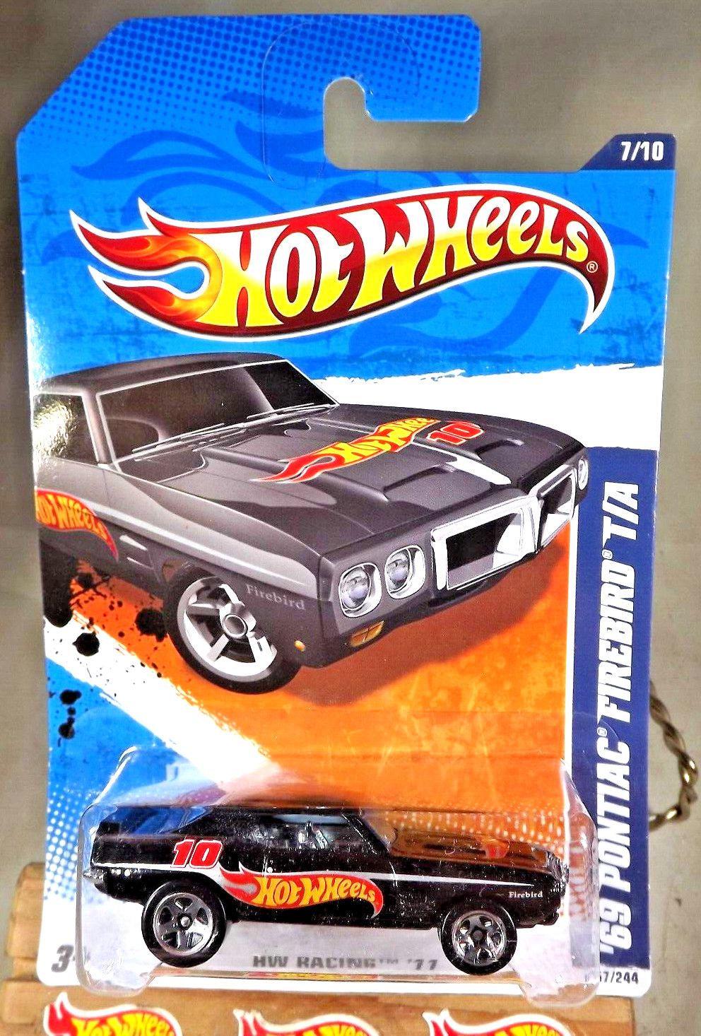 2011 Hot Wheels #157 HW Racing 7/10 '69 PONTIAC FIREBIRD T/A Black w/5Sp-Variant