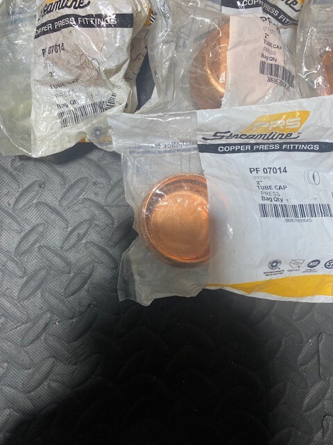 Streamline Copper ProPress 2" Cap (2 PCS LOT)