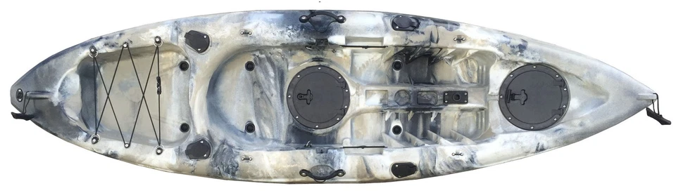 2.7M Fishing Kayak Single Sit-on Canoe 5 Rod Holders Seat Paddle Beige Camo - image 3 of 4